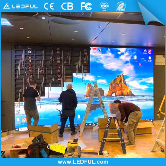 P1.86 Pantalla de visualización LED de aluminio de fundición a presión a todo color HD fija para interiores para publicidad