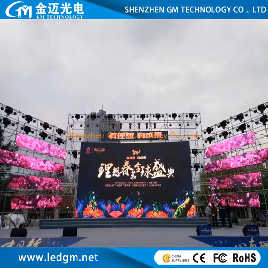 Curva a todo color para exteriores P3.91 P4.81 Pantalla LED de alquiler para publicidad Pantalla de panel (500 * 500 mm)